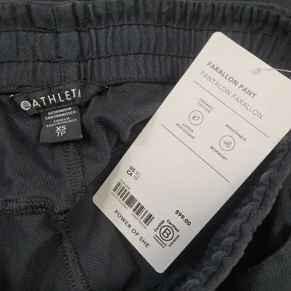 NWT Athleta Farallon Pant Sz XS Black Straight Cropped Casual Active 533741 - Picture 5 of 10